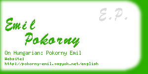 emil pokorny business card